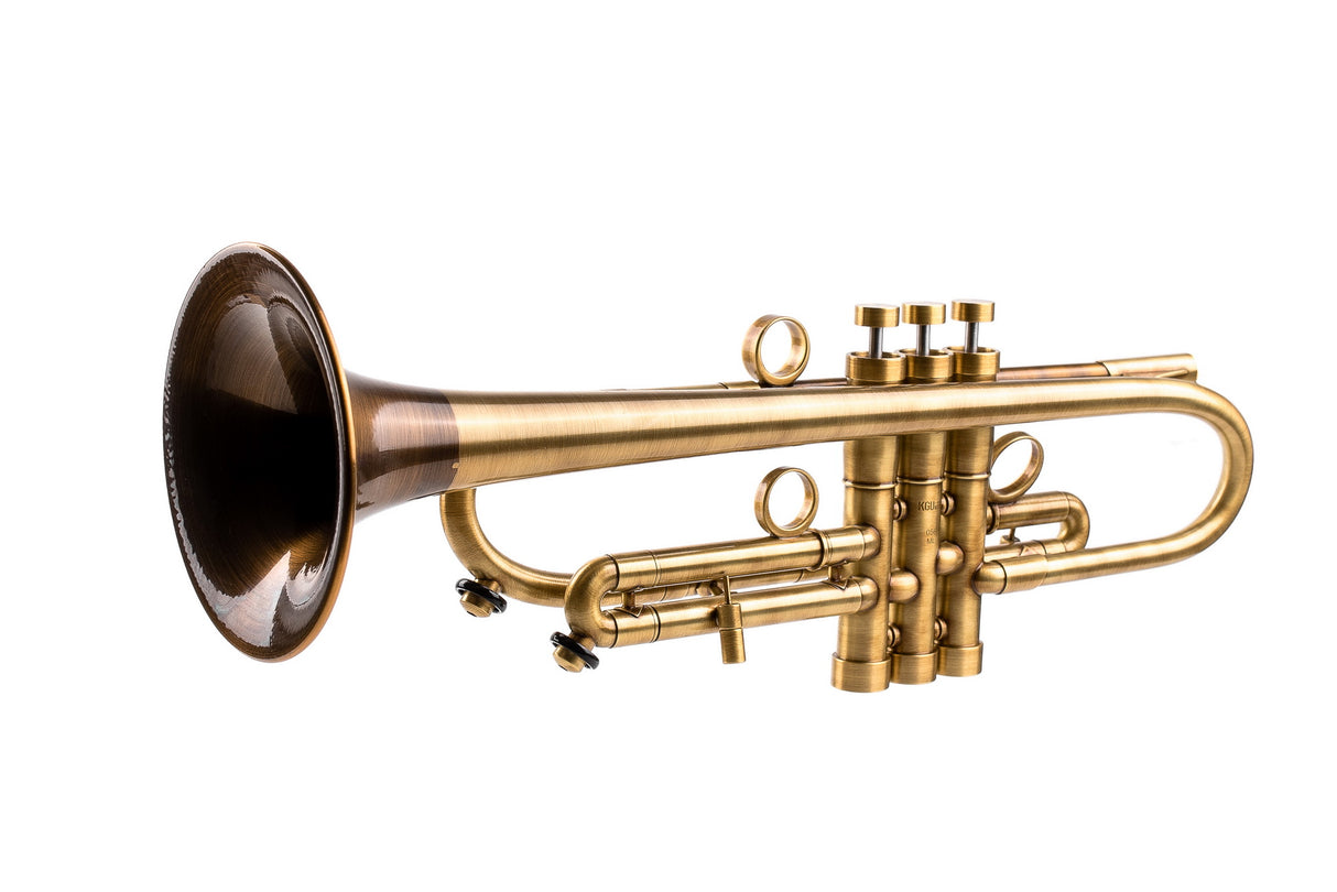 Trumpet KGUmusic Volya – 130 mm Red Brass Bell, Satin + Patina, Gloss Lacquer