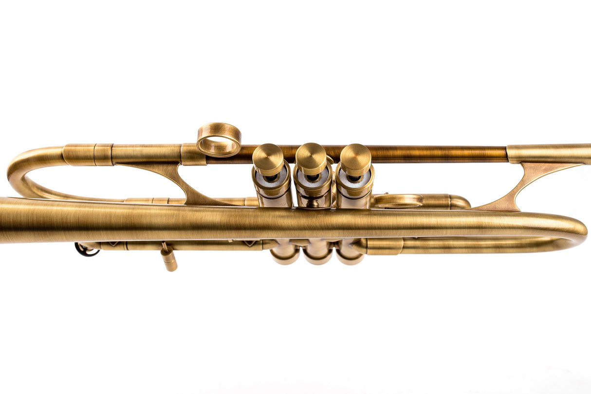 Trumpet KGUmusic Volya – 130 mm Red Brass Bell, Satin + Patina, Gloss Lacquer