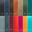 Color swatches with labels on a textured background