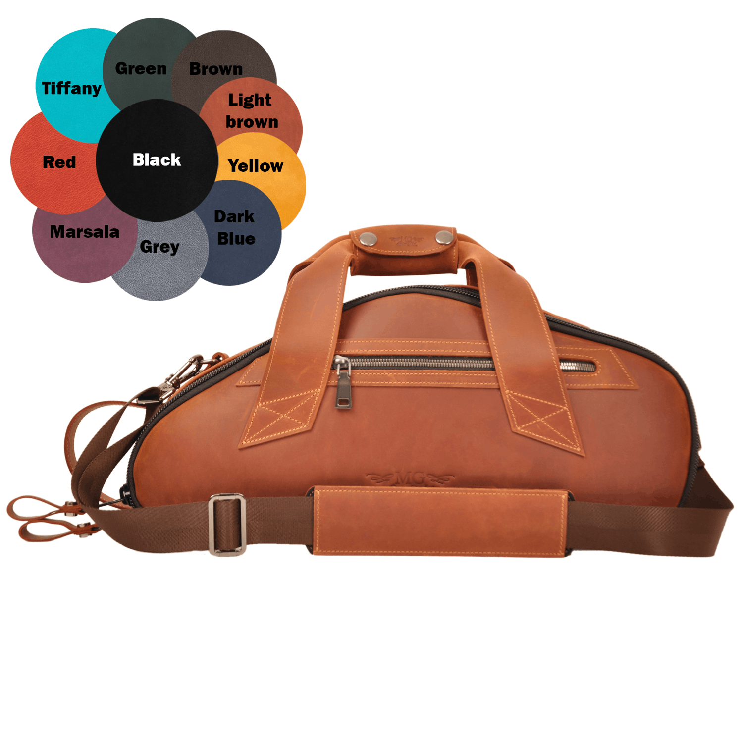 Gig Bag for Curved Soprano saxophone | Genuine leather "Crazy Horse"