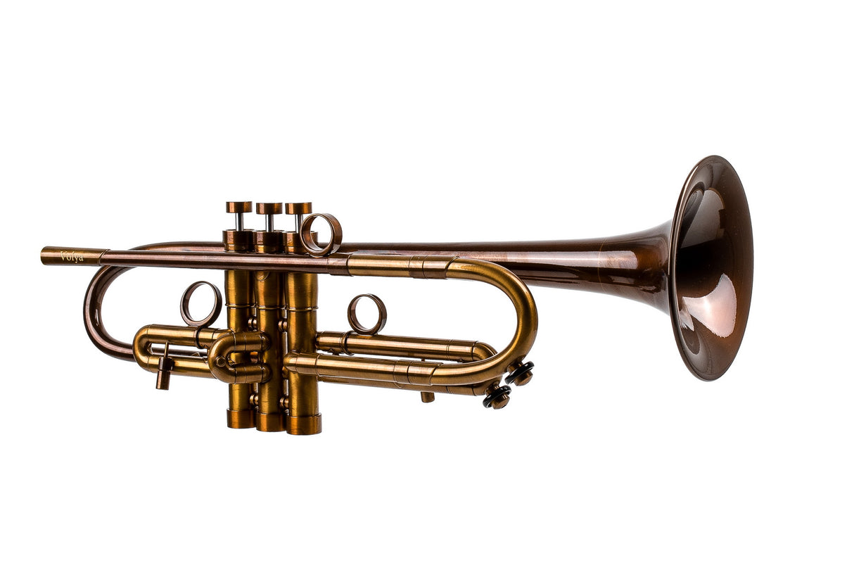 Trumpet KGUmusic Volya – 130 mm Red Brass Bell, Patina, Gloss Lacquer