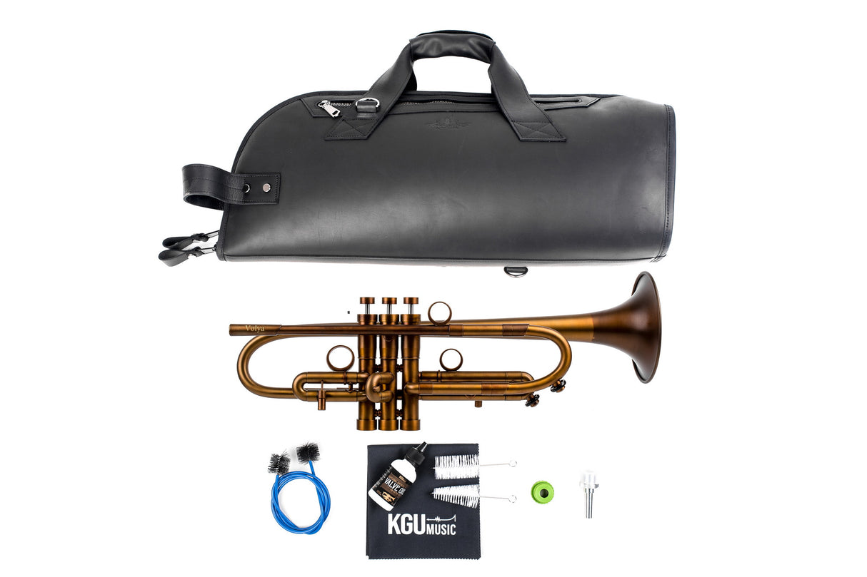 Trumpet KGUmusic Volya – 130 mm Red Brass Bell, Patina, Matte Lacquer