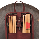 Compact Drumstick bag with drum key holder | Genuine Leather "Crazy Horse"