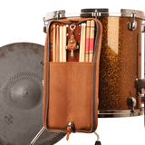 Compact Drumstick bag with drum key holder | Genuine Leather "Crazy Horse"