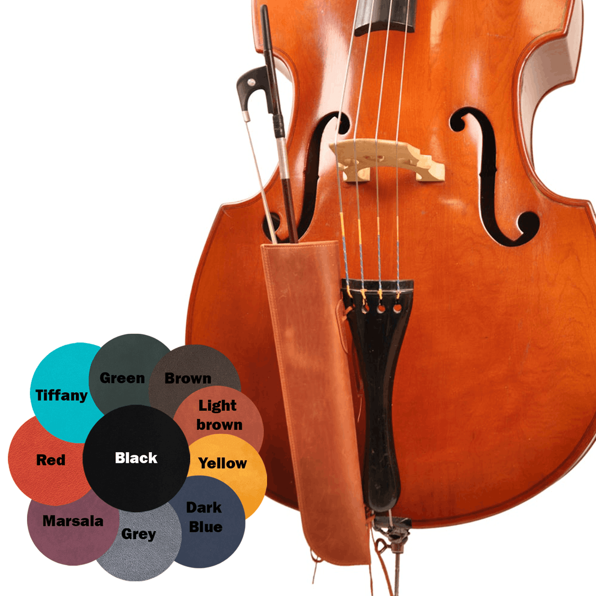 Genuine "Crazy Horse" Leather Double Bass Bow Quiver