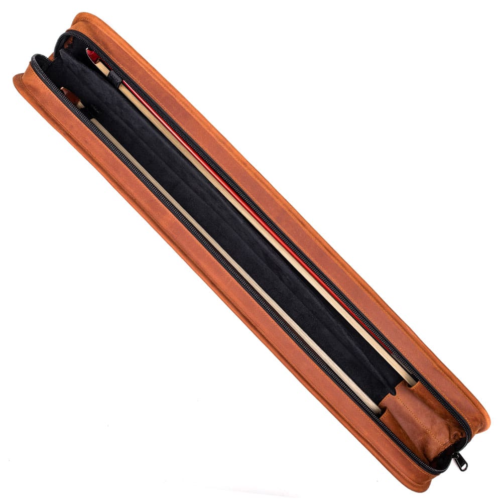 Handcrafted Double Bow Case for Violin, Viola, & Cello | Crazy Horse Leather