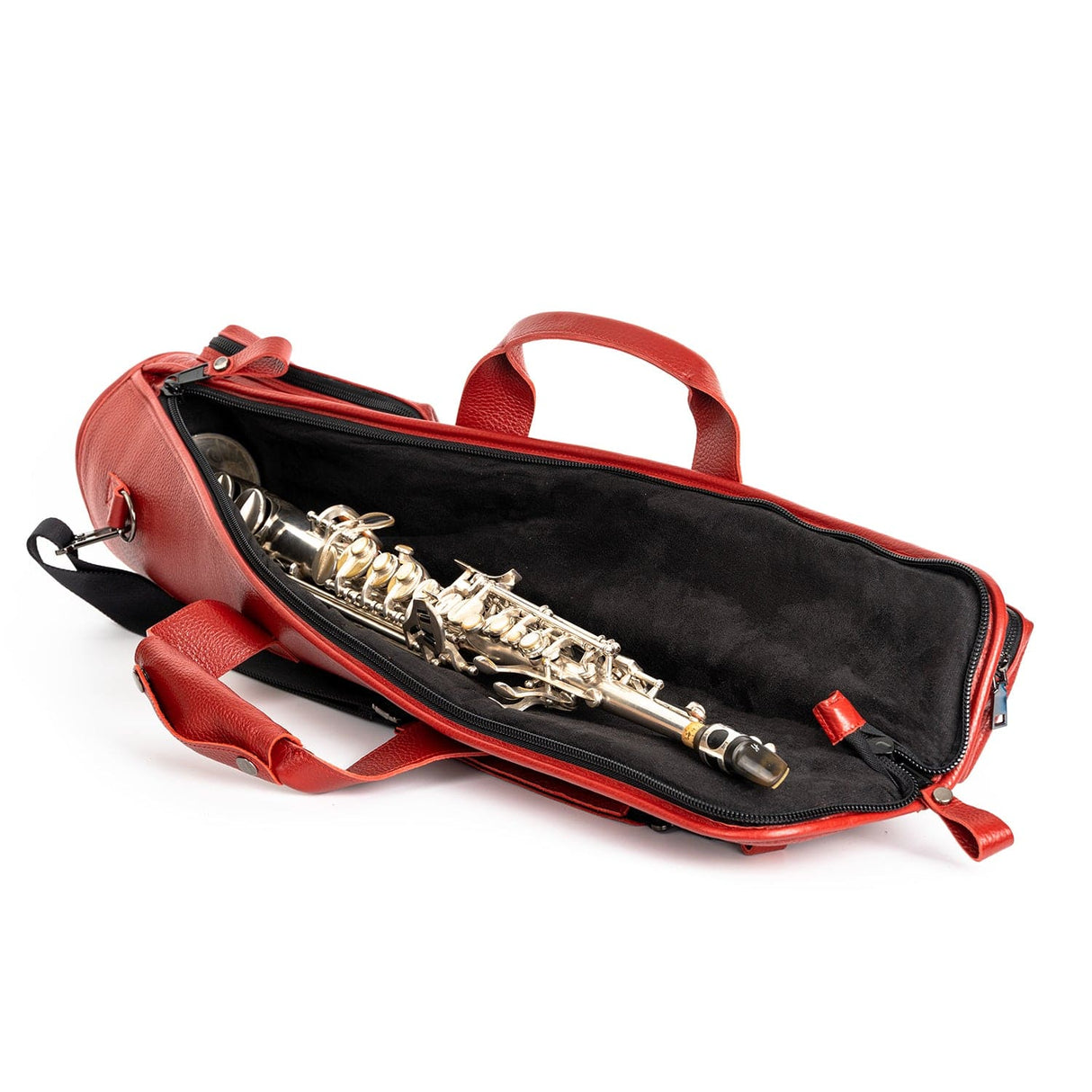 Gig Bag for Straight Soprano Saxophone | Genuine "Flotar" Leather