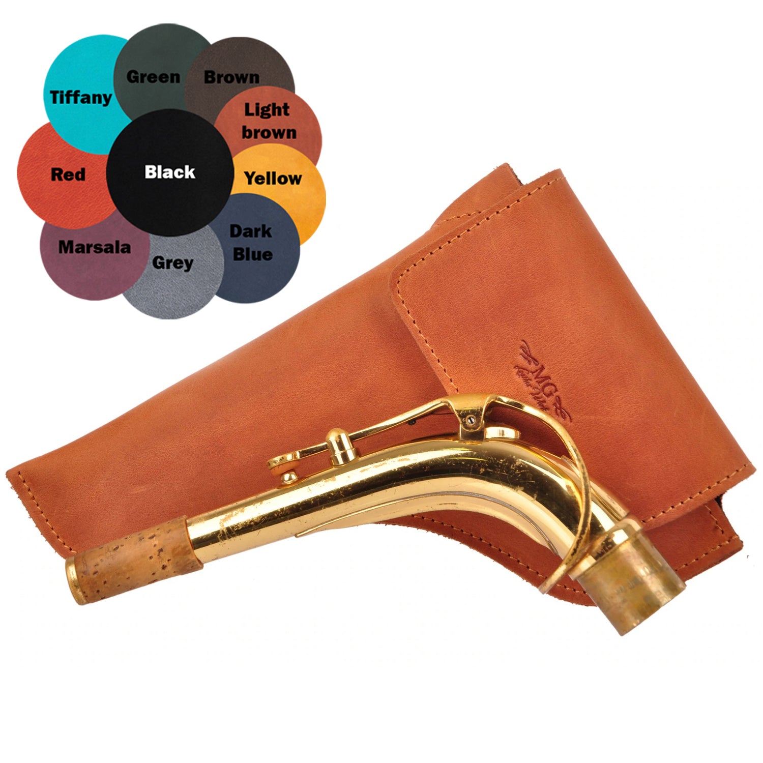 Neck Pouch for Alto/Tenor Saxophone | Genuine leather