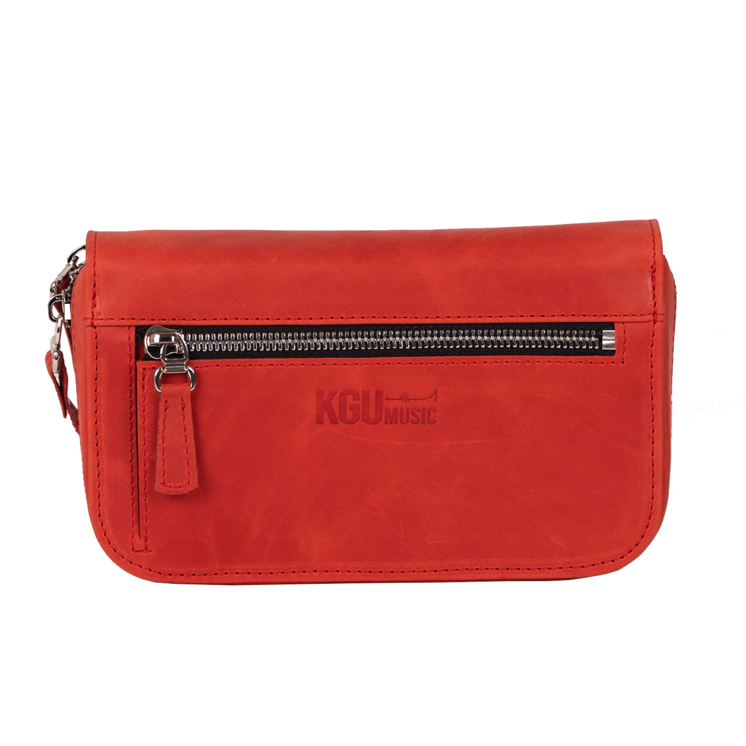 Durable leather pouch for up to 4 trumpet or flugelhorn mouthpieces.