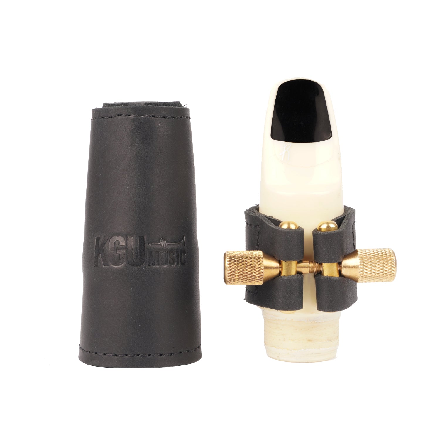 Leather Ligature & Cap for Alto Saxophone Mouthpiece | KGUmusic