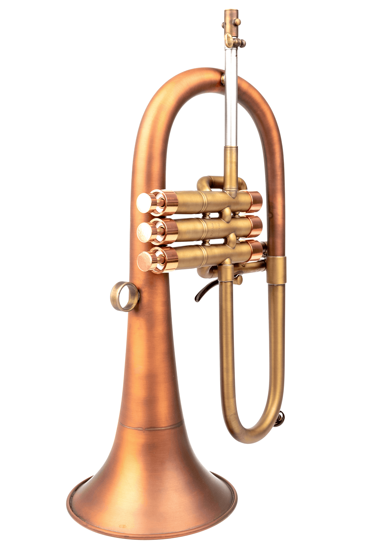 Side profile of KGUmusic-Taylor flugelhorn with matte lacquer.