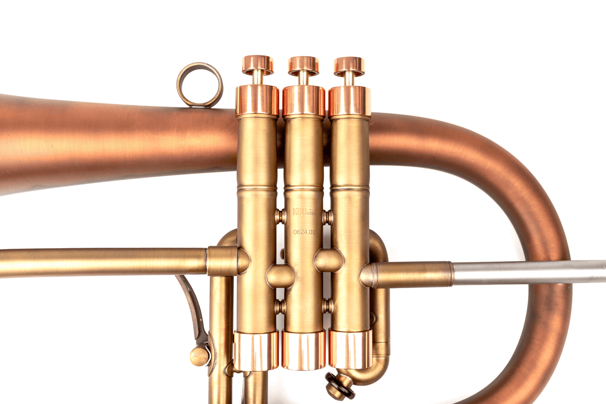 KGUmusic-Taylor flugelhorn, detailed view of trim kit and valves.