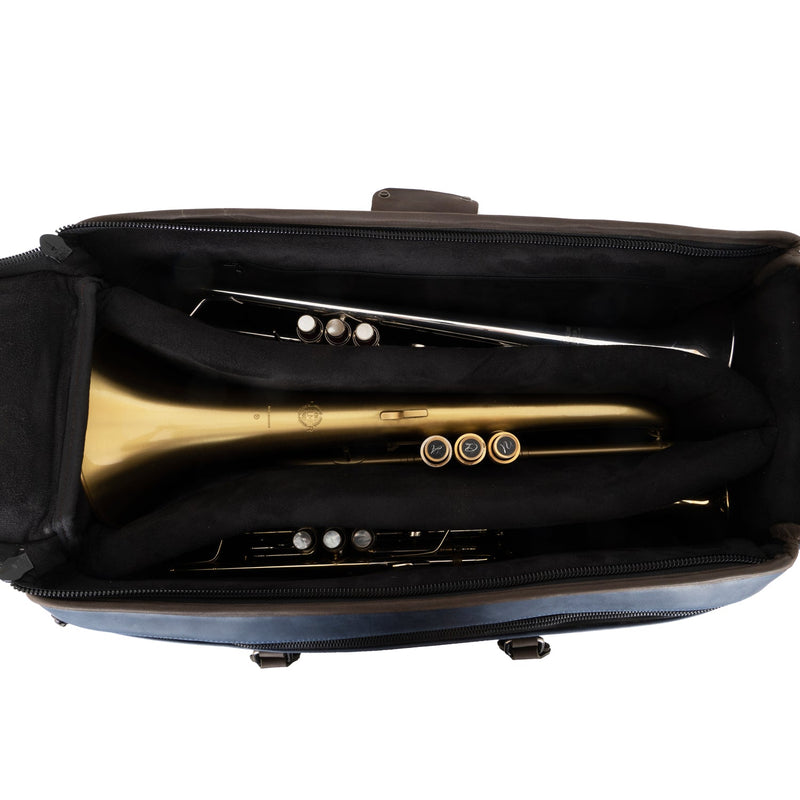 KGUmusic Trumpet Double/Triple Gig Bag. Genuine Leather + Two trumpet shelter BAG
