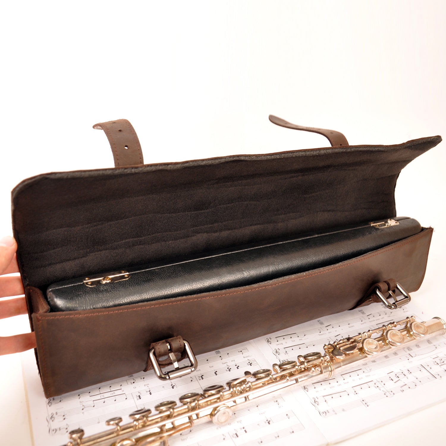 Leather bag for flute | Classic style