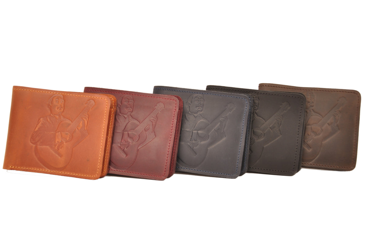 Leather Wallet with a print of a Classical Guitarist | Gift for Musicians
