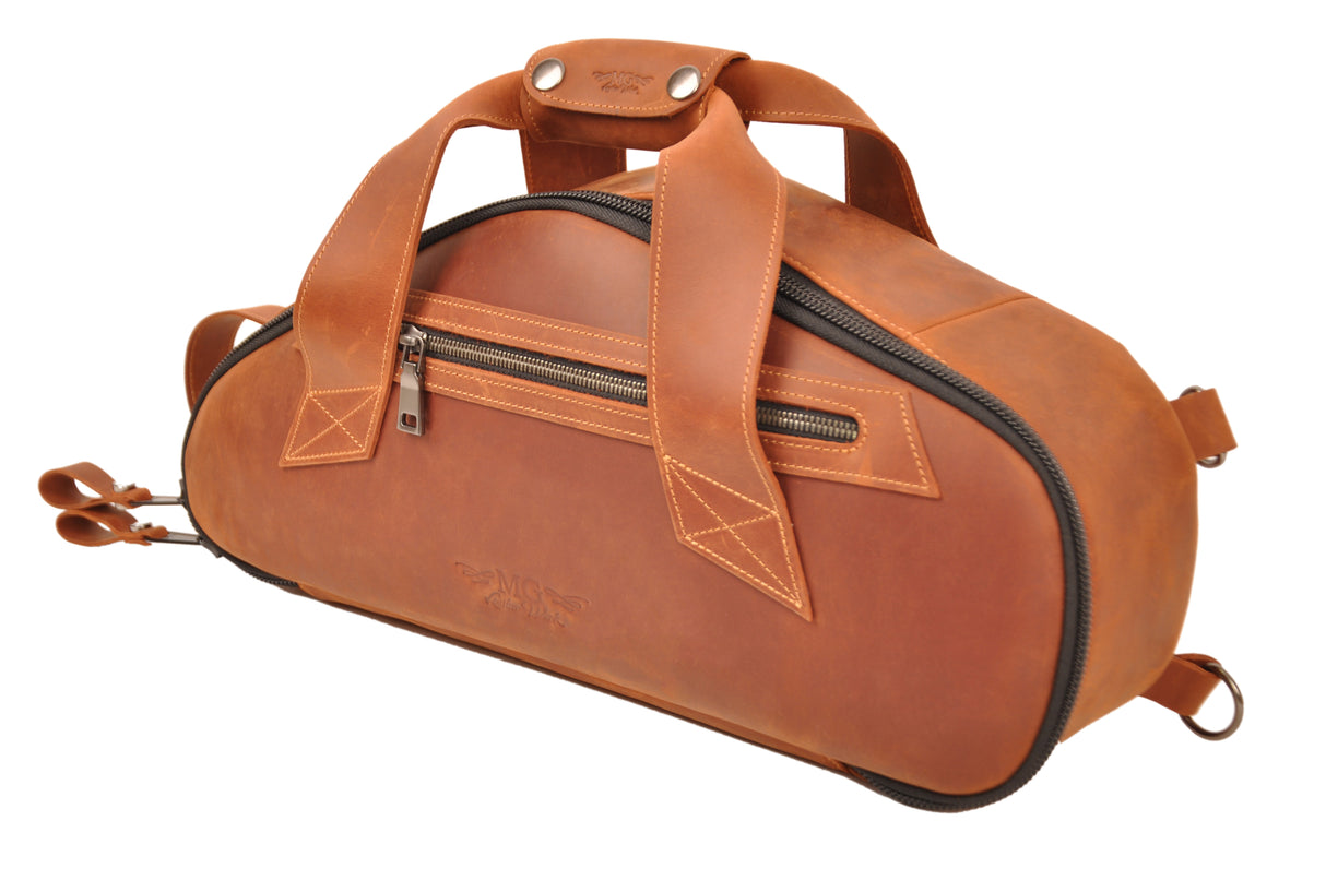 Gig Bag for Curved Soprano saxophone | Genuine leather "Crazy Horse"