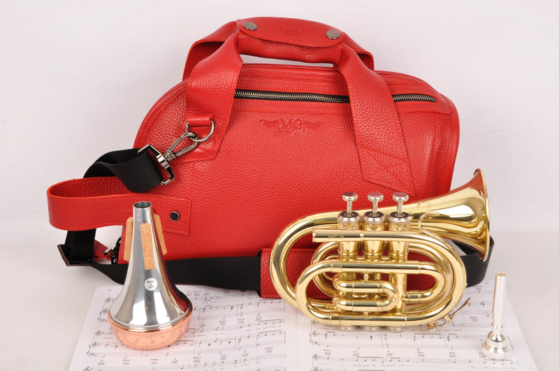 Pocket Trumpet Gig Bag. Flotar leather