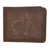 Leather Wallet  with print of a Jazz Guitarist | Gift for Musicians