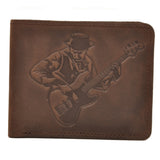 Leather wallet with print of a famous jazz bassist | Gift for Musicians