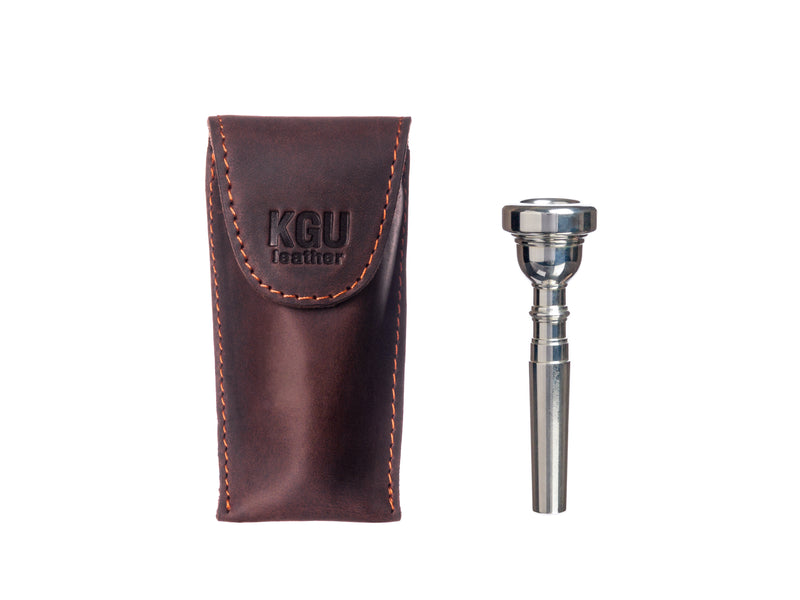 Trumpet Mouthpiece Pouch Kgubrass QUAD Holder Crazy Horse Leather 4  Mouthpieces Case Trumpet and Brass Musician Perfect Gift Bag 
