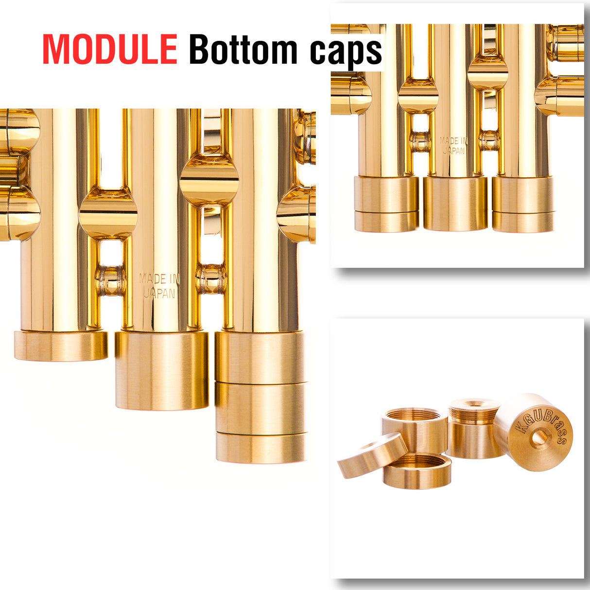 Trumpet MODULE Bottom Valve Caps. KGUmusic