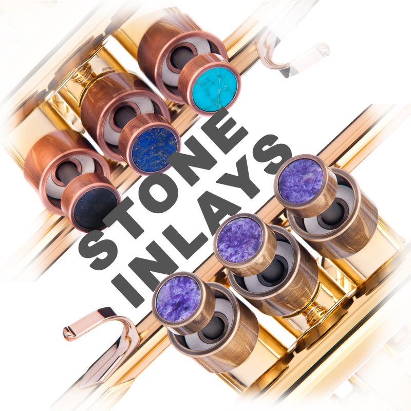 Trumpet CUSTOM Finger Buttons with Stone inlays KGUBrass