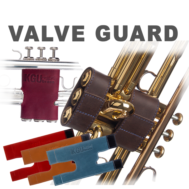 Trumpet VALVE GUARD. Genuine Leather KGUBrass