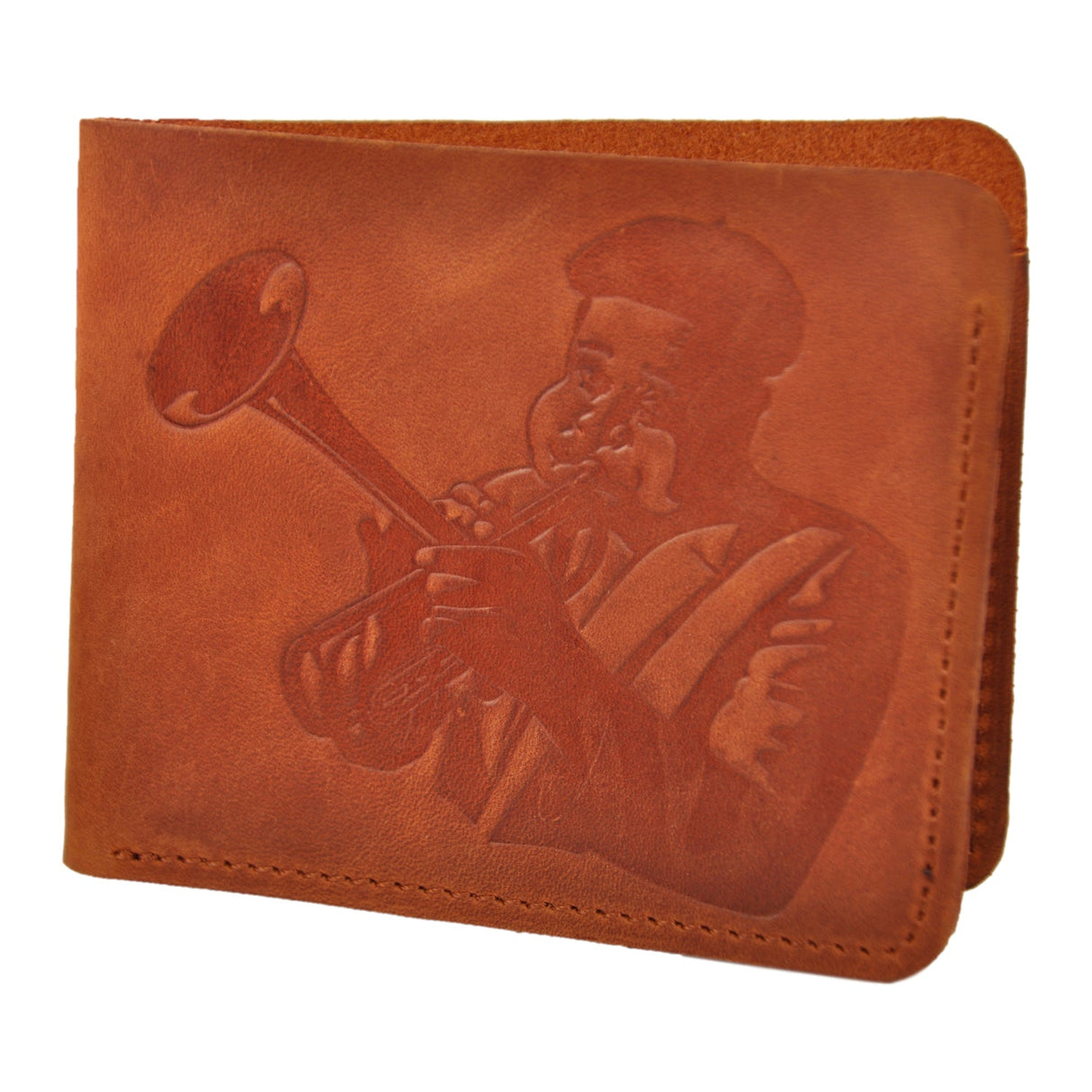 Leather Wallet with Dizzy Print | Gift for Musicians