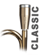 Detailed view of raw brass CLASSIC trumpet mouthpiece booster.