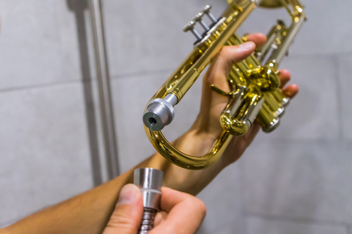 KGUmusic Aqua Nozzle is installed on trumpet. 