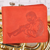Leather Wallet with Miles Print | Gift for Musicians