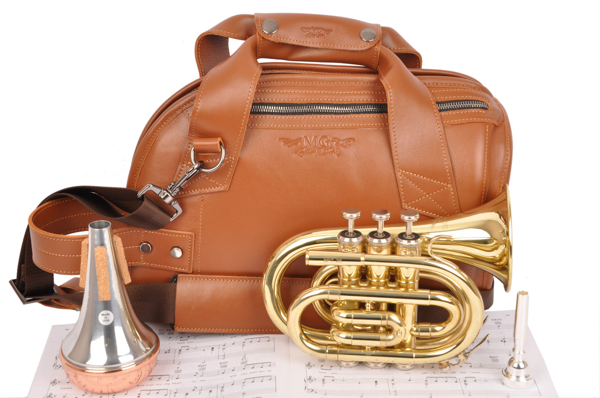 Pocket Trumpet leather Gig Bag