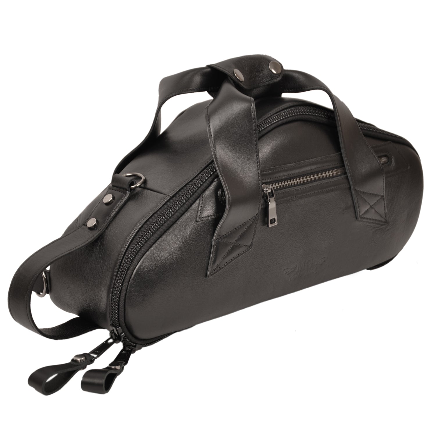 Gig Bag for Curved Soprano saxophone | Genuine leather "Detroit"