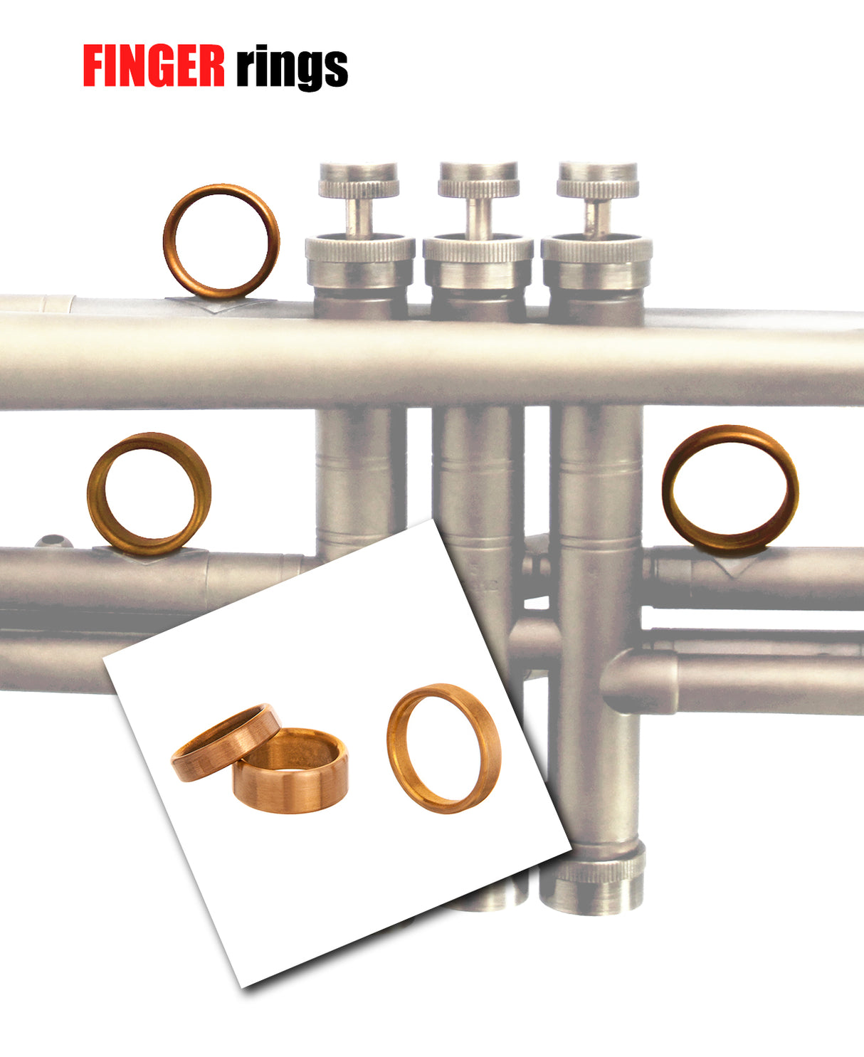 Finger rings for brass instruments | Set of 3