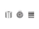 Silver trumpet bottom valve caps set, sleek design for aesthetic appeal.