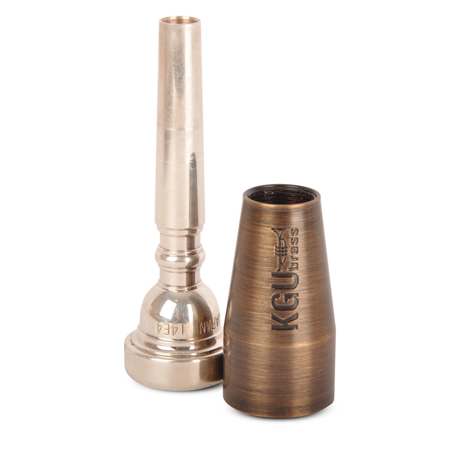 Matte antique bronze lacquer booster with trumpet mouthpiece.