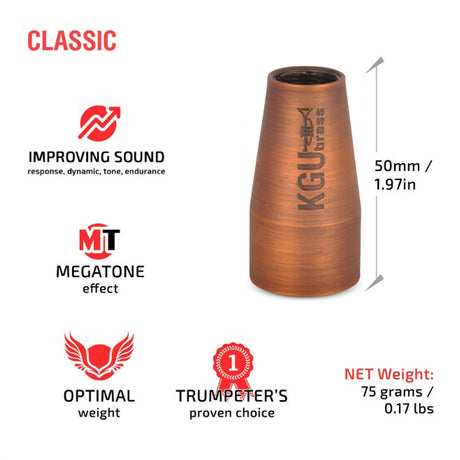 CLASSIC trumpet mouthpiece  booster in matte antique copper lacquer with it's advantages.