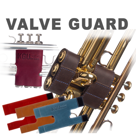 Genuine Leather Valve guard for trumpet, made by KGUmusic.