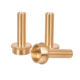 Detail shot of one KGUmusic brass valve stem for trumpet.