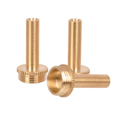 Detail shot of one KGUmusic brass valve stem for trumpet.