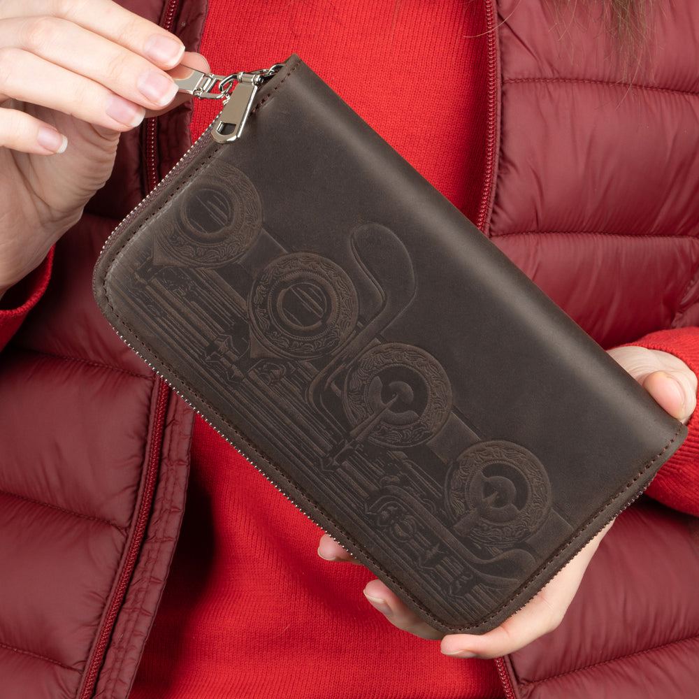 Genuine Leather wallet with Flute Embossing