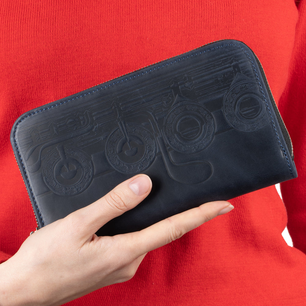 Genuine Leather wallet with Flute Embossing